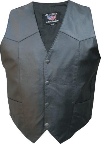 (image for) Men's black light weight Goat Skin Leather vest